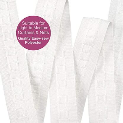 The Bead Shop Curtain Tape | White 75mm 3 Inch Header Tape 5 metres | Heading Tape for Pencil Pleat Curtains, Wave Curtains | Supplied A UK Brand 3 The Bead Shop Curtain Tape | White 75mm 3 Inch Header Tape 5 metres | Heading Tape for Pencil Pleat Curtains, Wave Curtains | Supplied A UK Brand - Image 3