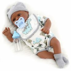 The Magic Toy Shop Bibi Doll - 17" Realistic Reborn Handmade Sleeping/Open Eyes Baby Girl Boy Doll with Pacifier and Milk Bottle
