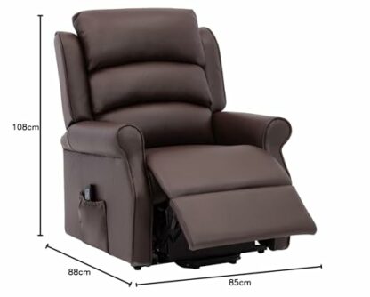 The Perth - Dual Motor Riser Recliner Mobility Chair in Plush Faux Leather - Image 4