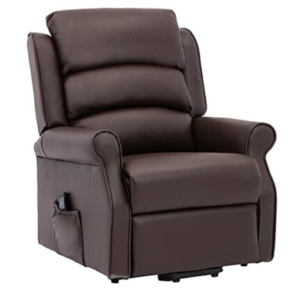 The Perth - Dual Motor Riser Recliner Mobility Chair in Plush Faux Leather - Image 2