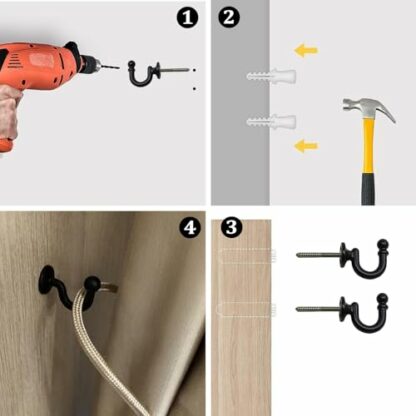 Tie Back Hooks For Curtains Silver Curtain Tie Backs Hooks Curtain Tie Backs Hooks Curtain Tie Back Hooks For Curtains Clothes Coat Hanger Hook - Image 4