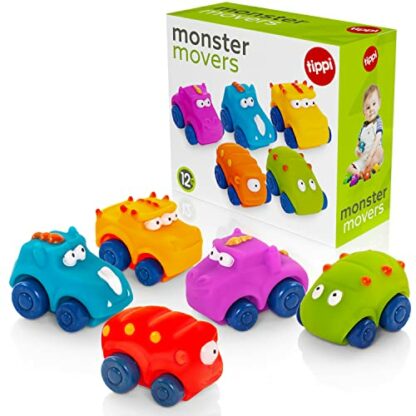 Tippi Monster Movers 5 Soft Play Baby Toy Cars - Toy Car Set For 1 Year Old - Suitable From 12 Months - 1 Year Old Boy Gifts - Toys For 1 Year Old Boys - Image 2