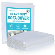 ToKinCen Furniture Dust Covers,Sofa Protector Bag Cover,Plastic Sofa Cover 2PCS,Transparent Sofa Dust Covers,Water Resistant,Large Heavy Duty Furniture Bed Couch Protector 300 x 200cm