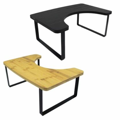 Toilet Stool for Adults Kids Potty Stool Anti-Slip Bamboo Toilet Squat Stool with Metal Leg Ergonomic Toilet Step for Potty Assistance Black Step Stool for Adults - Image 3