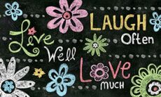Toland Home Garden Live Laugh Love Chalkboard 18 x 30 Inch Decorative Floor Mat Inspirational Doormat