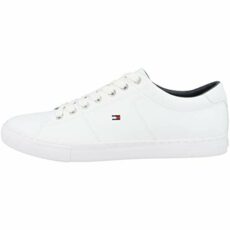 Tommy Hilfiger - Leather Trainers Men - Essential and All-Round Shoes for Men with Cupsoles - Lace-Up Casual Walking Trainers for Men - Classic Style White Shoes