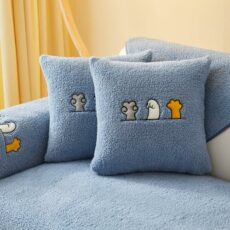 Topchances Soft Plush Sofa Cover - New Non-Slip Sofa Covers 1 2 3 Seater, Rabbit Faux Fur Couch Covers, Fluffy Couch Cover, Sofa Cover L Shape Furniture Protector for Living Room