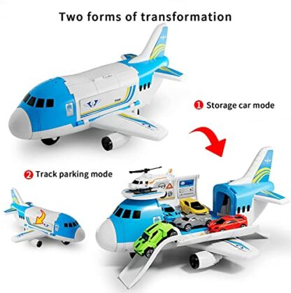 Toy Cars for 3 Year Old Boys,Toy Cars set,Transport Cargo Airplane with 5 Mini Cars, 1 Helicopter,1 Engineer,11 Traffic Signs,Gifts for Kids Boys Girls Age 3 4 5 4 Toy Cars for 3 Year Old Boys,Toy Cars set,Transport Cargo Airplane with 5 Mini Cars, 1 Helicopter,1 Engineer,11 Traffic Signs,Gifts for Kids Boys Girls Age 3 4 5 - Image 4