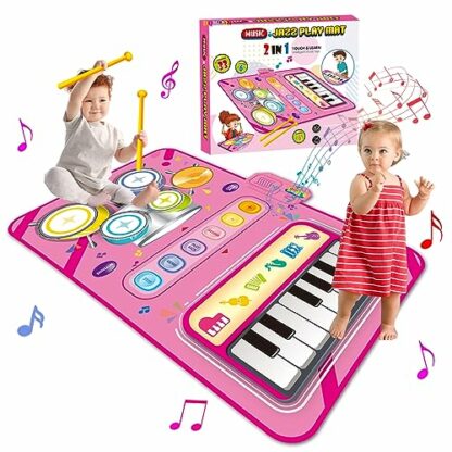Toys for 3 4 5 6 Year Old Girls, 2 in 1 Music Mat Gifts for Girls Kids Toys 3-6 Year Old Girl Boys, Educational Music Toys for 3-6 Year Old Girls Boys, Girls Birthday Presents Xmas Stocking Fillers 2 Toys for 3 4 5 6 Year Old Girls, 2 in 1 Music Mat Gifts for Girls Kids Toys 3-6 Year Old Girl Boys, Educational Music Toys for 3-6 Year Old Girls Boys, Girls Birthday Presents Xmas Stocking Fillers - Image 2
