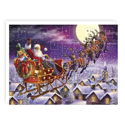 Tracks Traditional Santa's Sleigh Advent Calendar - 24 Doors Christmas Countdown - Image 2