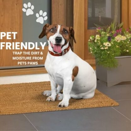 Trendi Cut-to-Size Coir Matting: Durable, Heavy-Duty Front Doors Entrance Mats - Dirt-Trap Coconut Fiber, Non-Slip Design, Tough Bristles - Pet Friendly-Welcome Mat Indoor & Outdoor - Image 3