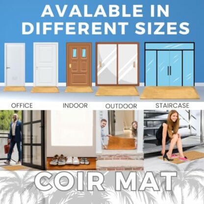 Trendi Cut-to-Size Coir Matting: Durable, Heavy-Duty Front Doors Entrance Mats - Dirt-Trap Coconut Fiber, Non-Slip Design, Tough Bristles - Pet Friendly-Welcome Mat Indoor & Outdoor - Image 4