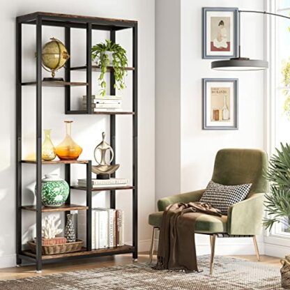 Tribesigns 6-Tier Tall Bookshelf Bookcase, Industrial 8-Shelf Open Bookcase Storage Display Book Shelves for Living Room, Home Office - Image 4
