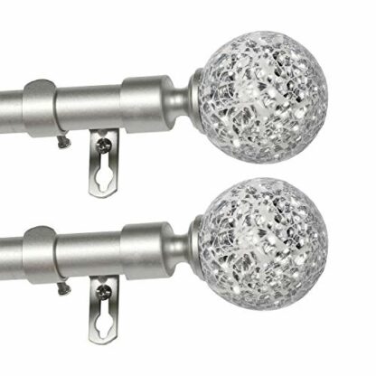 Turquoize Window Curtain Rod for Windows 48 to 84 with Classic Urn Window Treatment Hardware 28-48" | 2 Pack Mosaic Ball-nickel - Image 3