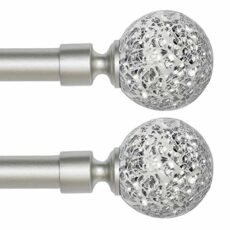 Turquoize Window Curtain Rod for Windows 48 to 84 with Classic Urn Window Treatment Hardware 28-48" | 2 Pack Mosaic Ball-nickel