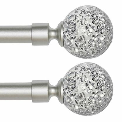 Turquoize Window Curtain Rod for Windows 48 to 84 with Classic Urn Window Treatment Hardware 28-48" | 2 Pack Mosaic Ball-nickel - Image 2