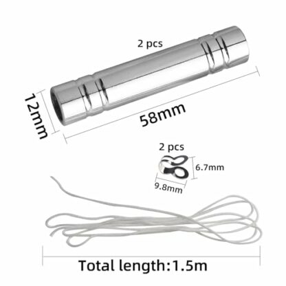 UBERMing Pull Cord Weight Handle 2 Pcs Bathroom Light Pull Cord Heavy Blind Cord Pull Handle with 150cm Cord Connectors for Toilet Ceiling Fan Light Switch - Image 3