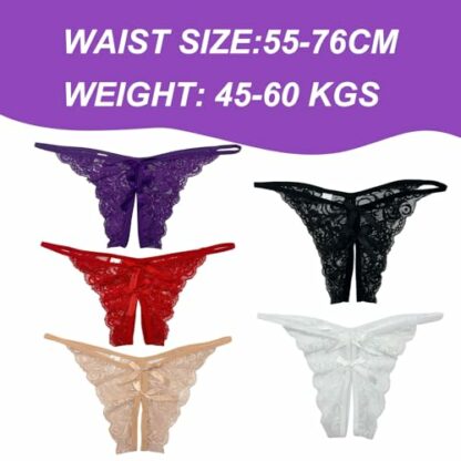 UILYNIU 5 Pieces Lace Thongs for Women, Ladies Lingerie Panties Underwear Underpants Thong Low Waist Panties Briefs 3 UILYNIU 5 Pieces Lace Thongs for Women, Ladies Lingerie Panties Underwear Underpants Thong Low Waist Panties Briefs - Image 3