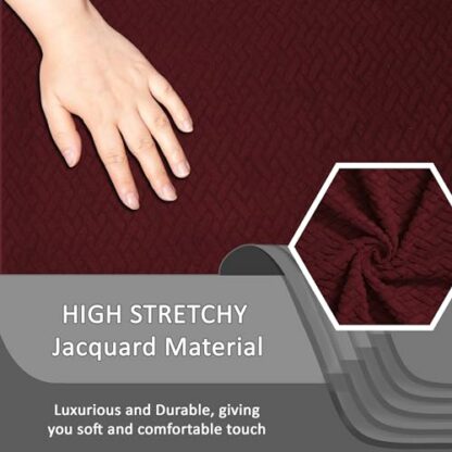 ULTICOR 8-Pieces Recliner Sofa Covers, Jacquared Stretch Couch Covers for 3 Cushion Reclining Sofa Slipcovers Thick Soft Washable (Style 3) - Image 3