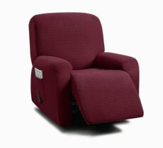 ULTICOR 8-Pieces Recliner Sofa Covers, Jacquared Stretch Couch Covers for 3 Cushion Reclining Sofa Slipcovers Thick Soft Washable (Style 3)