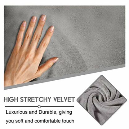 ULTICOR Reclining Love Seat Slipcover, 48" - 65" L, 6-Piece Velvet Stretch Loveseat Reclining Sofa Covers, 2 seat Love seat Recliner Cover, Thick, Soft, Washable (Light Grey) - Image 4