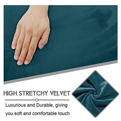 ULTICOR Velvet 8-Pieces Recliner Sofa Covers Stretch Reclining Couch Covers for 3 Cushion Reclining Sofa Slipcovers Furniture Covers Thick Soft Washable (3 Seater Recliner Cover, Deep Teal) - Image 4