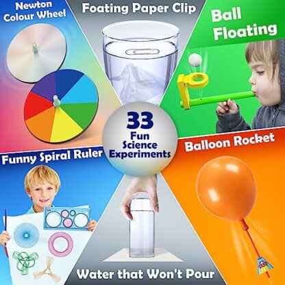 UNGLINGA 33 Experiments Science Kit for Kids, Science Project STEM Learning Educational Toys Gifts for Boys Girls, Chemistry Set, Volcano Erupting 3 UNGLINGA 33 Experiments Science Kit for Kids, Science Project STEM Learning Educational Toys Gifts for Boys Girls, Chemistry Set, Volcano Erupting - Image 3