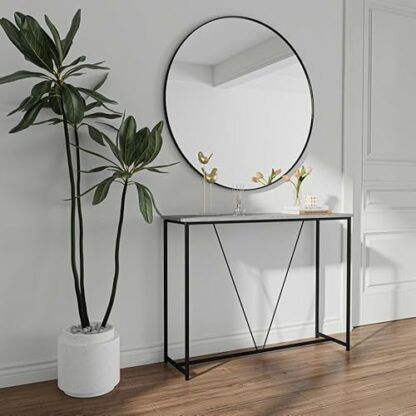 URBNLIVING Modern Entryway Slim Wooden Console Table with Display Shelf for Living Room, Hallway, Narrow Accent Table, Stylish Storage Solution, Rustic Home Decorative Stand - Image 3