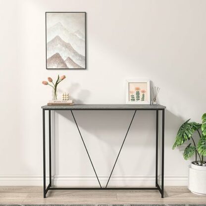 URBNLIVING Modern Entryway Slim Wooden Console Table with Display Shelf for Living Room, Hallway, Narrow Accent Table, Stylish Storage Solution, Rustic Home Decorative Stand - Image 4