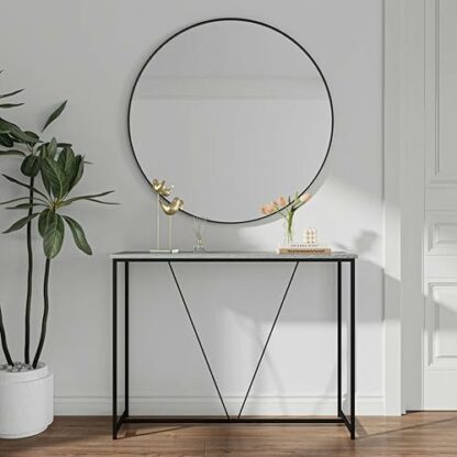 URBNLIVING Modern Entryway Slim Wooden Console Table with Display Shelf for Living Room, Hallway, Narrow Accent Table, Stylish Storage Solution, Rustic Home Decorative Stand - Image 2