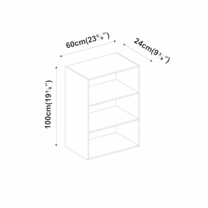 URBNLIVING Wide 3 Shelf Tier Wooden Bookcase Cabinet Storage Shelving Display Shelves Unit - Image 3