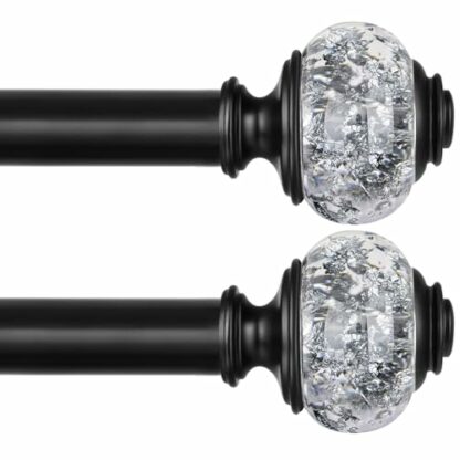 USFOOK 1 inch Curtain Rods with Translucent Finials,3 colors - Image 2