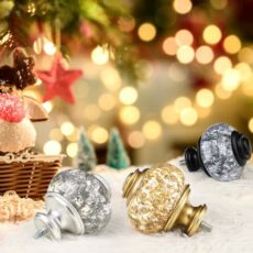 USFOOK 1 inch Curtain Rods with Translucent Finials,3 colors