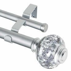 USFOOK Double Curtain Rods with Translucent Finials