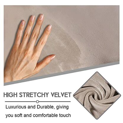 Ultimate Decor Reclining Love Seat Slipcover, 6-Piece Velvet Stretch Loveseat Reclining Sofa Covers, 2 seat Love seat Recliner Cover, Thick, Soft, Washable, Love seat Slipcovers (Taupe) - Image 4