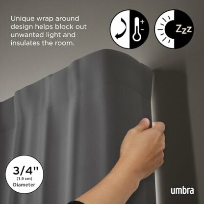 Umbra Single Curtain Rod Set – Wrap Around Design is Ideal for Blackout or Room Darkening Panels - Image 3