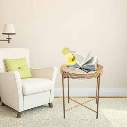 Unibos Coffee Tables, Side Tables, Robust Steel Frame, for Living Room, Bedroom, Rustic Stunning Gold LET040B99- Gold 2 Unibos Coffee Tables, Side Tables, Robust Steel Frame, for Living Room, Bedroom, Rustic Stunning Gold LET040B99- Gold - Image 2