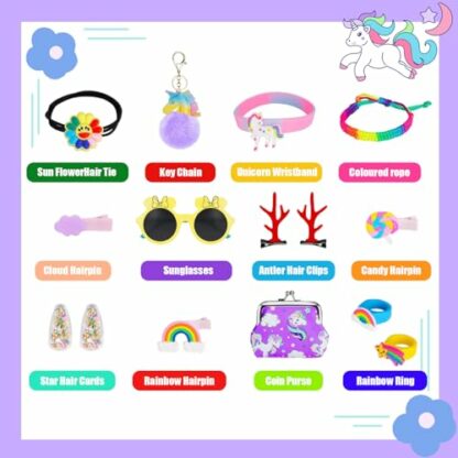 Unicorn Advent Calendar 2024, Girls Advent Calendar 24 Days Christmas Countdown Jewellery Advent Calendar Toys with Hair Accessories Bracelets Ring Purse Keychains Sunglasses for Girls 3 Unicorn Advent Calendar 2024, Girls Advent Calendar 24 Days Christmas Countdown Jewellery Advent Calendar Toys with Hair Accessories Bracelets Ring Purse Keychains Sunglasses for Girls - Image 3