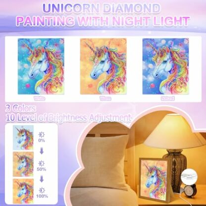 Unicorn Gifts for 6 7 8 9 10 11 Year Old Girls, Arts and Crafts for Kids Age 5-12 DlY 5D Diamond Painting Night Light Toys for Girls Age 5+ Kids Horse Craft Kits Art Set Birthday Present Decoration 4 Unicorn Gifts for 6 7 8 9 10 11 Year Old Girls, Arts and Crafts for Kids Age 5-12 DlY 5D Diamond Painting Night Light Toys for Girls Age 5+ Kids Horse Craft Kits Art Set Birthday Present Decoration - Image 4
