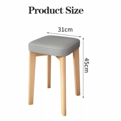 Wooden Stackable Stools Set of 4 for Living Room Classroom Kitchen Backless Portable Seating with Upholstered Cushion Stackable Chairs for Easy Storage and Organization - Image 3