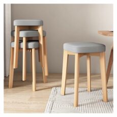 Upholstered Wood Stool Backless Stacking Stools Chairs Stackable Seating for Living Room,Portable Stackable School Stools Classroom Kitchen Stools