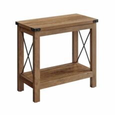 VASAGLE 2-Tier Side Table, End Table with Bottom Shelf, Nightstand for Small Spaces, for Living Room, Bedroom, Farmhouse Style