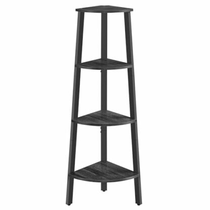 VASAGLE - 4 Tier Corner Bookcase - Shelf Ladder Storage Unit - Plant Holder for Living Room - Industrial Style with Steel Frame - Image 2