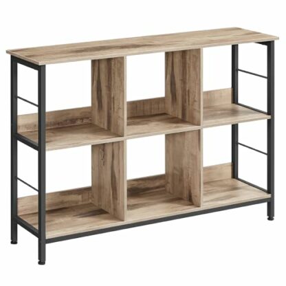 VASAGLE 8 Compartments Bookcase, Bookcase, Open Storage Unit, for Office, Living Room, Bedroom, Industrial Style - Image 2