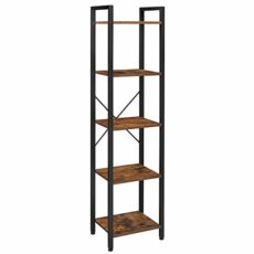 VASAGLE ALINRU Bookshelf, 5-Tier Storage Rack with Steel Frame
