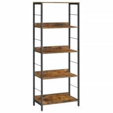 VASAGLE Book Shelf, Bookshelf, Shelving Unit, with Back Panels, Industrial, for Living Room, Study, Home Office