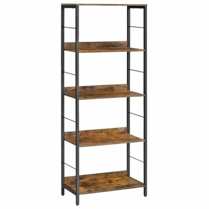 VASAGLE Book Shelf, Bookshelf, Shelving Unit, with Back Panels, Industrial, for Living Room, Study, Home Office - Image 2