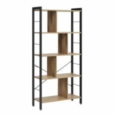 VASAGLE Bookcase, 4-Level Shelf, Storage Unit, Living Room, Office, Children's Room, Easy Assembly, Industrial Style, Steel Frame