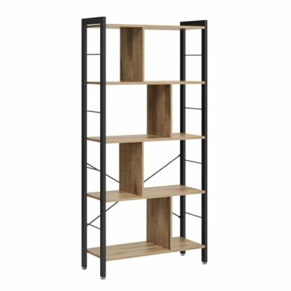 VASAGLE Bookcase, 4-Level Shelf, Storage Unit, Living Room, Office, Children's Room, Easy Assembly, Industrial Style, Steel Frame - Image 2