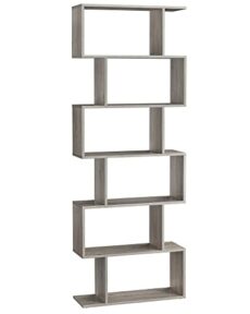 VASAGLE Bookcase, Stand Up Display Shelf, Freestanding Cabinet, Decorative Shelf 6 Tier